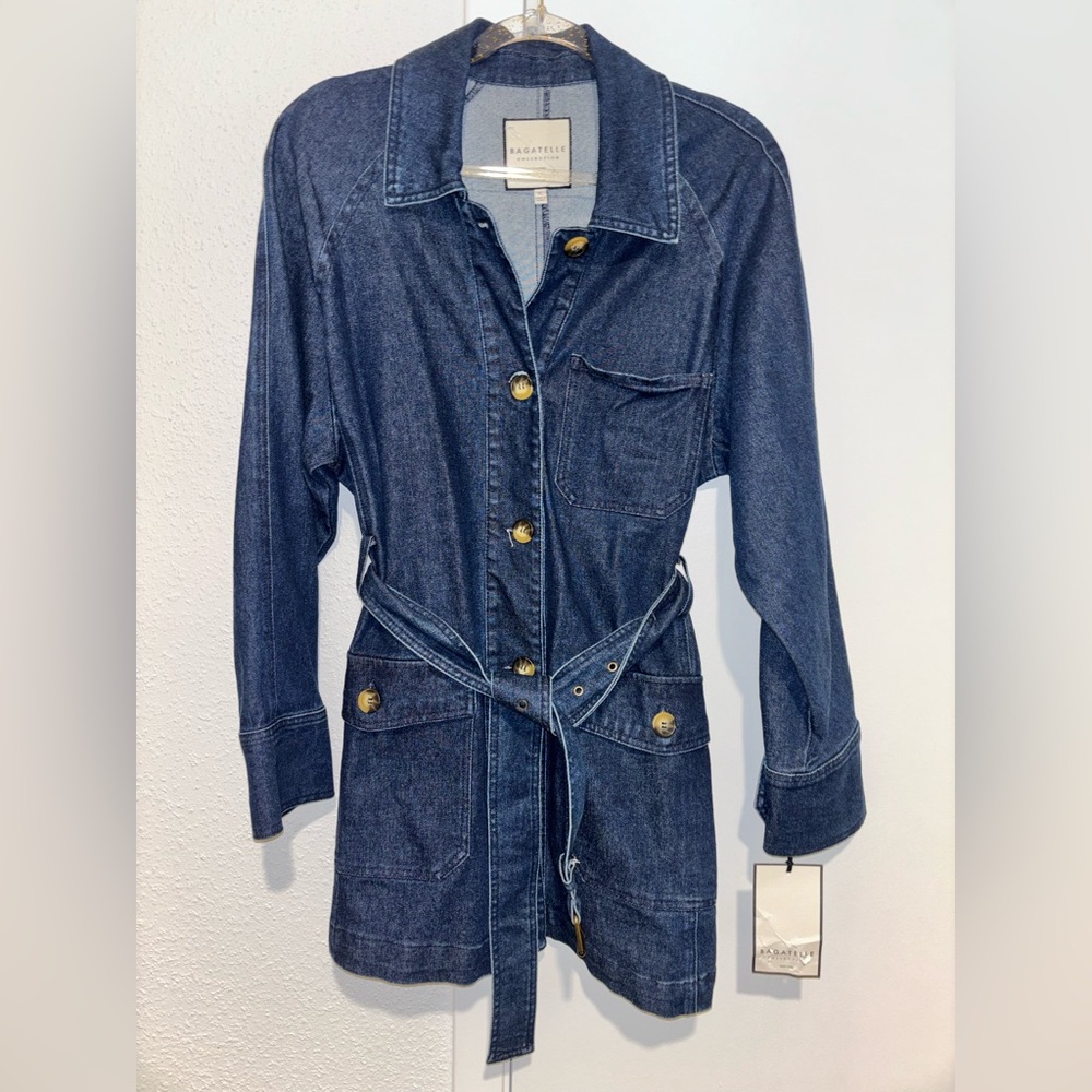 NWT Bagatelle Dark Blue Denim coat-dress